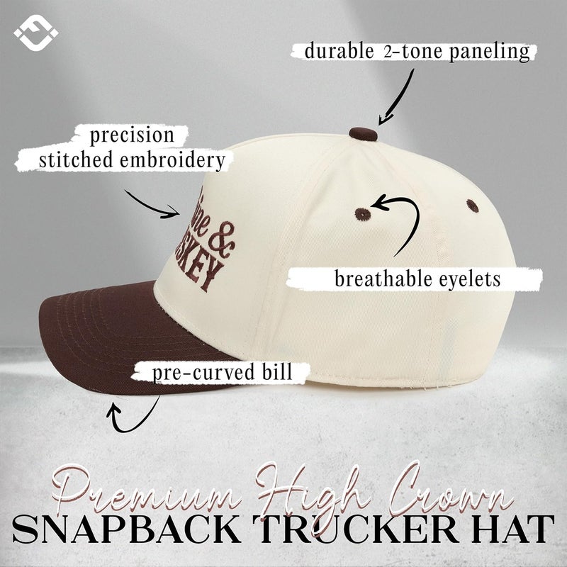 Funky Junque Vintage Canvas Snapback Hat - Adjustable 2 Tone Cap for Men Women - Put It On My, Cowboy, Girl Dad, Funny - Image 3